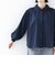 《予約》【WEB限定】〈手洗い可能〉襟 タック サテン ロング スリーブ ブラウス