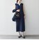 《予約》SHIPS any:〈洗濯機可能〉カーブネック ノースリーブ ワンピース［NAVY BLUE］
