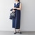 《予約》SHIPS any:〈洗濯機可能〉カーブネック ノースリーブ ワンピース［NAVY BLUE］