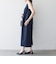 《予約》SHIPS any:〈洗濯機可能〉カーブネック ノースリーブ ワンピース［NAVY BLUE］