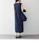 《予約》SHIPS any:〈洗濯機可能〉カーブネック ノースリーブ ワンピース［NAVY BLUE］