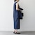 《予約》SHIPS any:〈洗濯機可能〉カーブネック ノースリーブ ワンピース［NAVY BLUE］