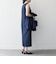 《予約》SHIPS any:〈洗濯機可能〉カーブネック ノースリーブ ワンピース［NAVY BLUE］