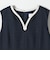 《予約》SHIPS any:〈洗濯機可能〉カーブネック ノースリーブ ワンピース［NAVY BLUE］