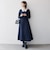 《予約》SHIPS any:〈洗濯機可能〉レースカラー ロング スリーブ ワンピース［NAVY BLUE］