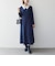 《予約》SHIPS any:〈洗濯機可能〉レースカラー ロング スリーブ ワンピース［NAVY BLUE］