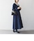 《予約》SHIPS any:〈洗濯機可能〉レースカラー ロング スリーブ ワンピース［NAVY BLUE］