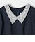 《予約》SHIPS any:〈洗濯機可能〉レースカラー ロング スリーブ ワンピース［NAVY BLUE］