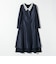 《予約》SHIPS any:〈洗濯機可能〉レースカラー ロング スリーブ ワンピース［NAVY BLUE］