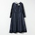 《予約》SHIPS any:〈洗濯機可能〉レースカラー ロング スリーブ ワンピース［NAVY BLUE］