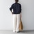 《予約》SHIPS any:〈洗濯機可能〉ウエスト ボタン 2タック セミワイド パンツ［NAVY BLUE］