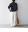 《予約》SHIPS any:〈洗濯機可能〉ウエスト ボタン 2タック セミワイド パンツ［NAVY BLUE］