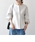 《予約》SHIPS any:〈手洗い可能〉パフ スリーブ ノーカラー ジャケット［NAVY BLUE］