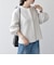 《予約》SHIPS any:〈手洗い可能〉パフ スリーブ ノーカラー ジャケット［NAVY BLUE］