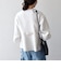 《予約》SHIPS any:〈手洗い可能〉パフ スリーブ ノーカラー ジャケット［NAVY BLUE］