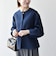 《予約》SHIPS any:〈手洗い可能〉パフ スリーブ ノーカラー ジャケット［NAVY BLUE］