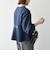《予約》SHIPS any:〈手洗い可能〉パフ スリーブ ノーカラー ジャケット［NAVY BLUE］