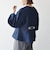 《予約》SHIPS any:〈手洗い可能〉パフ スリーブ ノーカラー ジャケット［NAVY BLUE］