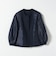 《予約》SHIPS any:〈手洗い可能〉パフ スリーブ ノーカラー ジャケット［NAVY BLUE］