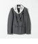 《予約》SHIPS any:〈手洗い可能〉ウールライク レース カラー ジャケット［NAVY BLUE］