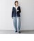 《予約》SHIPS any:〈手洗い可能〉ウールライク レース カラー ジャケット［NAVY BLUE］