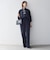 《予約》SHIPS any:〈手洗い可能〉リボン モチーフ スタンドカラー シャツ ブラウス［NAVY BLUE］