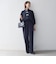 《予約》SHIPS any:〈手洗い可能〉リボン モチーフ スタンドカラー シャツ ブラウス［NAVY BLUE］