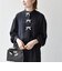 《予約》SHIPS any:〈手洗い可能〉リボン モチーフ スタンドカラー シャツ ブラウス［NAVY BLUE］