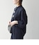 《予約》SHIPS any:〈手洗い可能〉リボン モチーフ スタンドカラー シャツ ブラウス［NAVY BLUE］