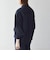 〈手洗い可能〉リボン モチーフ スタンドカラー シャツ ブラウス［NAVY BLUE］