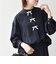 〈手洗い可能〉リボン モチーフ スタンドカラー シャツ ブラウス［NAVY BLUE］