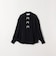 《予約》SHIPS any:〈手洗い可能〉リボン モチーフ スタンドカラー シャツ ブラウス［NAVY BLUE］
