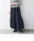 《予約》SHIPS any:〈洗濯機可能〉ウエスト リブ ギャザー スカート［NAVY BLUE］