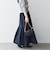 《予約》SHIPS any:〈洗濯機可能〉ウエスト リブ ギャザー スカート［NAVY BLUE］
