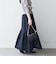 《予約》SHIPS any:〈洗濯機可能〉ウエスト リブ ギャザー スカート［NAVY BLUE］