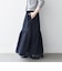 《予約》SHIPS any:〈洗濯機可能〉ウエスト リブ ギャザー スカート［NAVY BLUE］