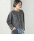《予約》〈手洗い可能〉ノーカラー ヘアリー ニット ジャケット