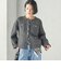 〈手洗い可能〉ノーカラー ヘアリー ニット ジャケット