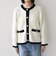 《予約》〈手洗い可能〉配色 トリム ニット ジャケット◆