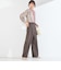 〈手洗い可能〉MULHOUSE  フラワー プリント ギャザー シャツ