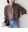 〈手洗い可能〉MULHOUSE  フラワー プリント ギャザー シャツ