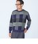 〈洗濯機可能〉チェック コットンカシミヤ クルーネック 26AW