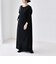 〈洗濯機可能〉トリコット ボタン クルーネック ロング ワンピース