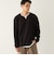 フクレ ジャカード フェイク レイヤード キーネック ロンT