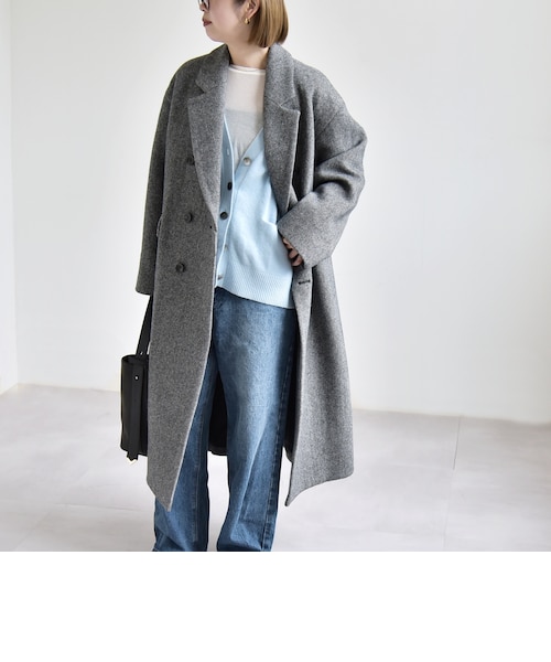 ✨極美品✨ SHIPS ロングコート バージンウールブレンド 予約》フレンチメリノウール ダブルブレスト ロング コート｜シップス