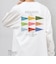 SNOOPY コラボ ヴィンテージライク ペナント グラフィック プリント Tシャツ(ロンT)◇