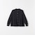 〈洗濯機可能〉裏起毛 バンドカラー フレア ブラウス［NAVY BLUE］