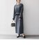 〈洗濯機可能〉フロッキー ドット レース ペプラム ワンピース ［NAVY BLUE］