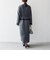 〈洗濯機可能〉フロッキー ドット レース ペプラム ワンピース ［NAVY BLUE］