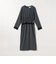 〈洗濯機可能〉フロッキー ドット レース ペプラム ワンピース ［NAVY BLUE］